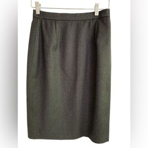 Vintage Burberry Gray Wool Pencil Skirt Sz 6